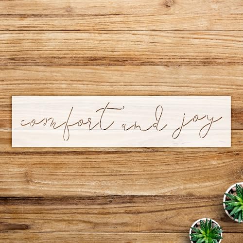 Christmas Holiday Stencil for Home Decor, Cursive Script Design for Walls, Wood, and Crafts, Perfect for DIY Projects and Seasonal Decorations - Size A3 (16.5