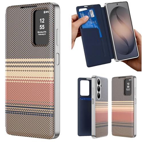 Coque Galaxy S26+ Smart View Wallet Case en cuir texturé noir