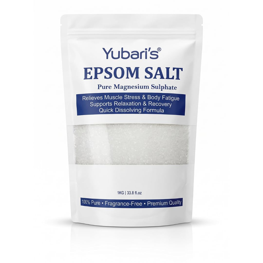 Epsom Salt, Pure Magnesium Sulphate, Relieves Muscle Stress & Body Fatigue, Bath Soak, 1 KG-picture-47
