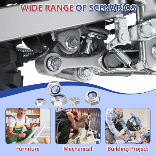 Jorrep JO-180 Lock Nuts, 180Pcs Hex Locknuts Assortment Kit, 304 Stainless Steel Metric Nylon Insert Lock Nuts Kit thumb #6
