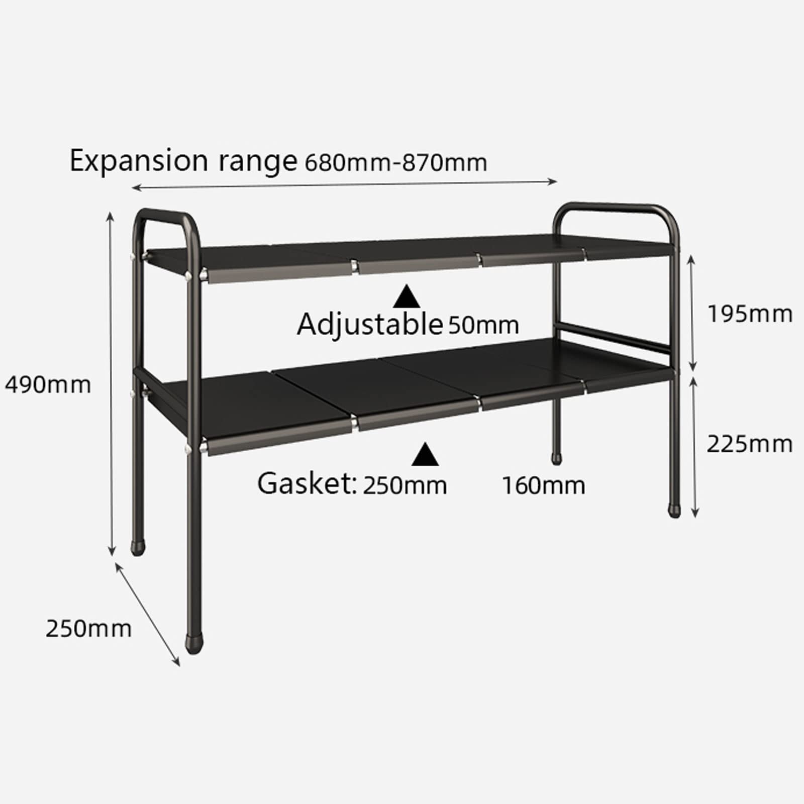 Aufbewahrungsregal unter der Spüle, Küchen-Caddy-Rack-Organizer unter der Spüle, verstellbare, ausziehbare, herausnehmbare, ordentliche Aufbewahrungseinheit – Mehrzweck-Badezimmer-Schuhregale (Farbe