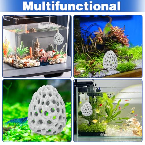 Image of HINGTAI Shrimp Dome Hide Betta Habitat Fish Tank Tunnel with Suction Cup Aquarium Fish Cave Hideout Ornament Accessories for Shrimp Guppy Hiding Resting White