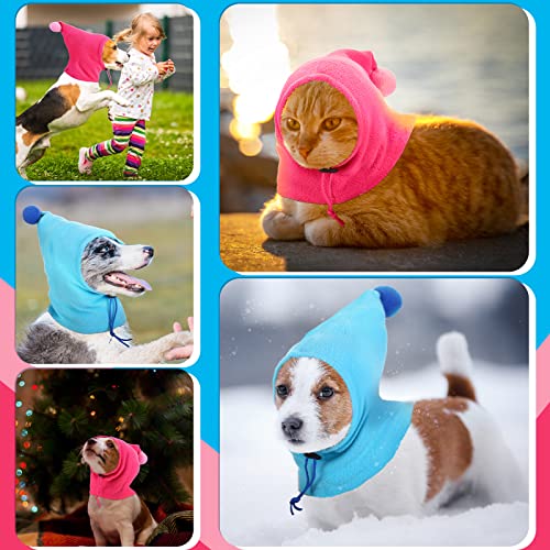 Saintrygo 2 Pieces Online Celebrity Dog Winter Hat Adjustable Pet Hats Neck Warmer Fashion Beanie Snood Wolf Cute Plush Pirate For Small Medium Large Holiday Christmas Party Costume, Pink #TOP5