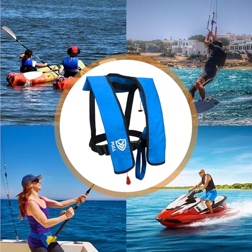 Image of Manual Inflatable Life Jacket for Adults| Supports up to 330 lbs