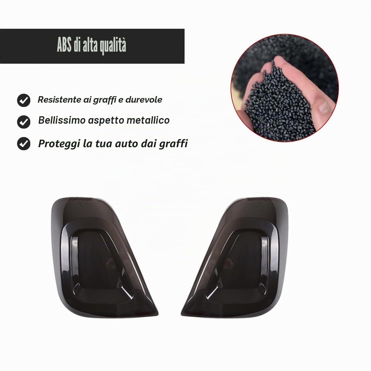Kit di lenti per fanale posteriore ABS nero compatibile con Fiat 500 2016-2024, copertura per fanale posteriore dell'auto, accessori per la protezione del fanale posteriore esterno