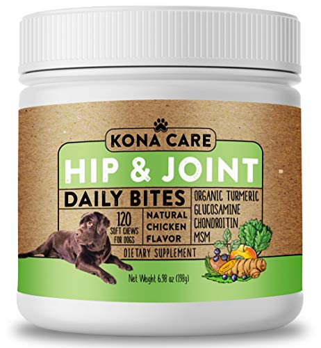 Hip & Joint Supplement for Dogs - Organic Turmeric, Glucosamine, Chondroitin, MSM