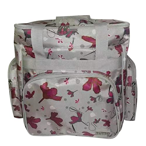 Tutto Serger Accessory Bag with Daisies- Gray