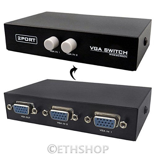 Image of Storin 2 Port Manual VGA Splitter -for two PC to share one monitor and speaker system - 1 Year Warranty.