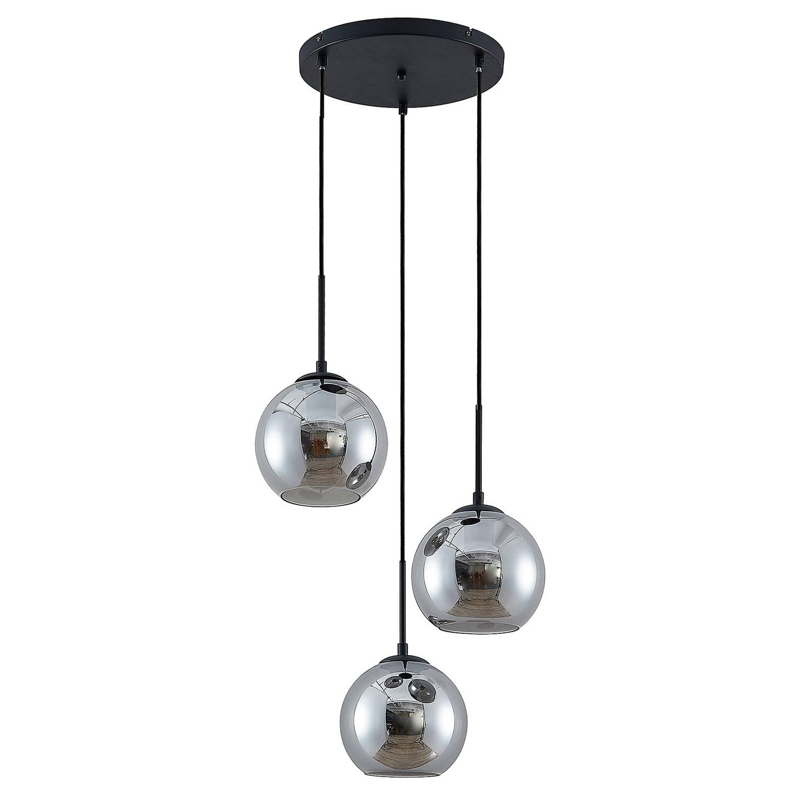 Lindby Lampada a sospensione dimmerabile (Moderno) colore Grigio, in Vetro ad es. Soggiorno & Sala da pranzo lampada soffitto plafoniera illuminazione