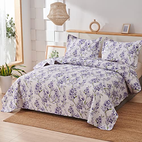 Colcha rústica de flores para cama reina que transforma su dormitorio en un jardín 3