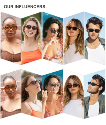 Image of SOJOS Trendy Rectangle Polarized Sunglasses Womens Mens SJ2610