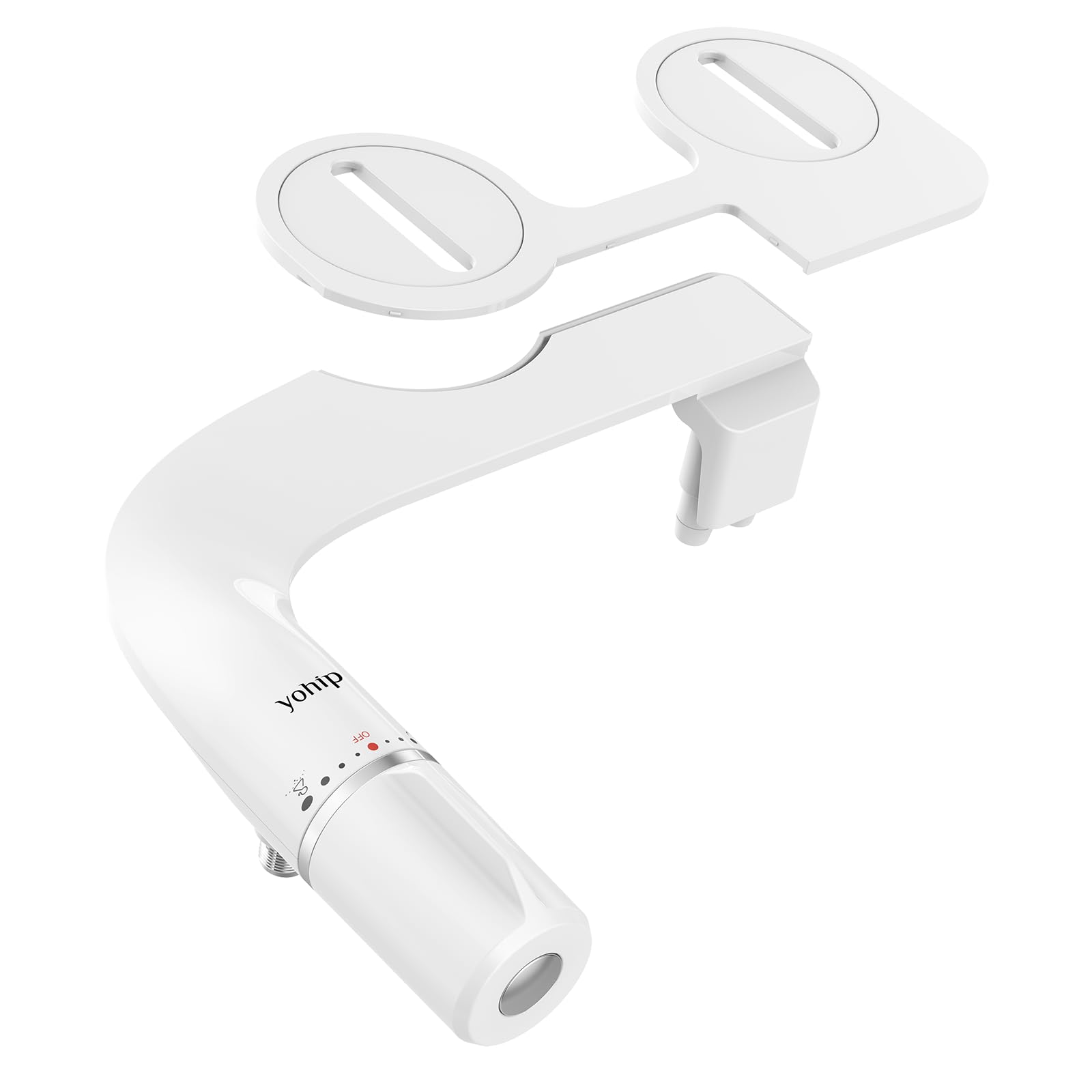 Ultra-Slim Bidet Attachment for Toilet - Dual Nozzle Feminine Posterior Wash Lead-Free Stainless Steel Valve Non-Electric Adjustable Water — view 4