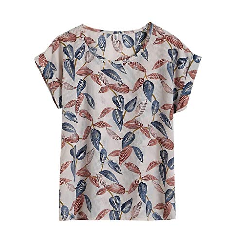 Esque Blusas De Gasa De Manga Corta con Estampado Floral Informal para Mujer