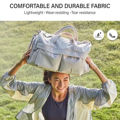 Hanke Carry On Luggage Gym Bag for Women with Compartment Multifunctional Carry On Duffel Bag for Travel Lightweight Sports Bag Workout bag with Detachable Pocket,Dune Gray 6