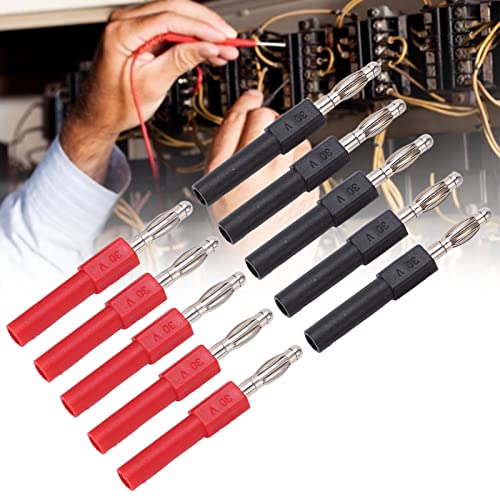 KIMISS 5er-Pack J.20012 Bananenstecker-Stecker-Adapter – 4 Mm Stecker auf 2 Mm Buchse für Multimeter und Prüfspitzen