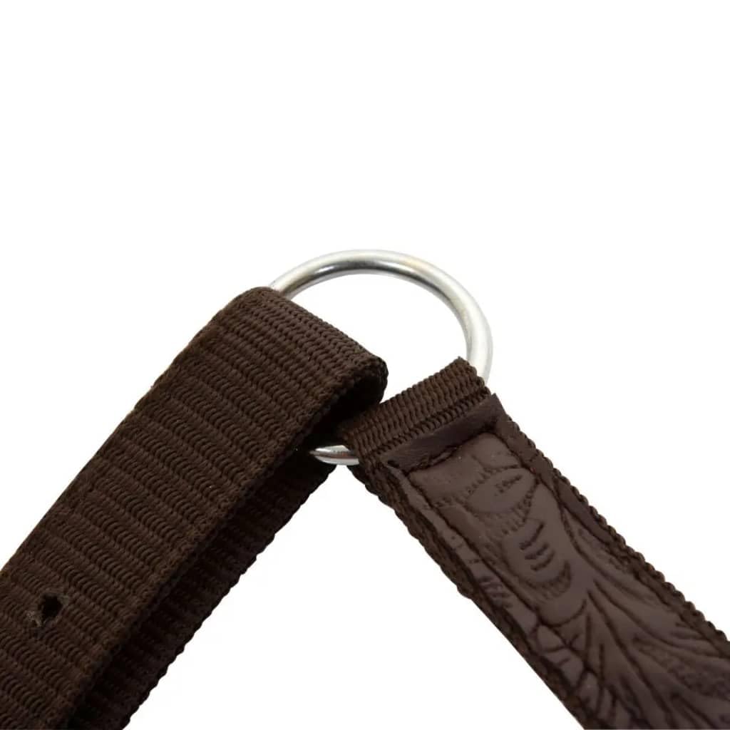 Sillín occidental de 16" marrón de piel auténtica con cabestro y pectoral, versátil silla de montar con asiento acolchado, resistente y correa ajustable para equitación y torneo