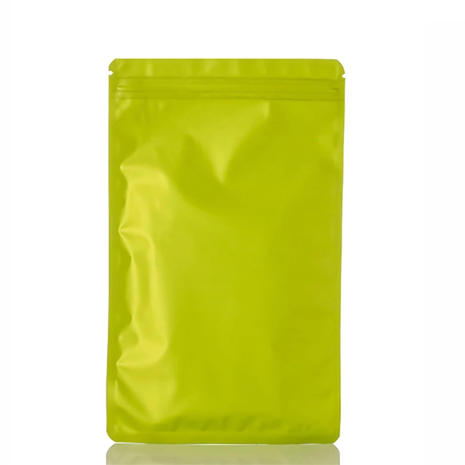 busta richiudibile, 100 pezzi Sacchetti for imballaggio con cerniera piatta in Mylar metallizzato bifacciale in plastica in alluminio termosaldabili)(Green,13x21cm (5x8in))