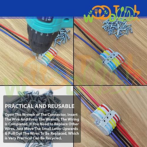 Image of Compact Wire Splice Connectors - Electrical Wire Connectors - 3 to 6 Way Butt Terminal Block Connectors (4pcs, 3 to 6 Inline, Multi)
