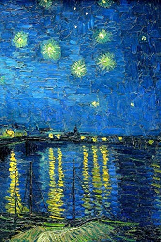 InspirationzStore Notebooks: Van Gogh Starry Night Over the Rhone Discreet Internet Password Book Organizer Famous Art Cover A5 Notebook Logbook, website login details keeper Online Accounts manager