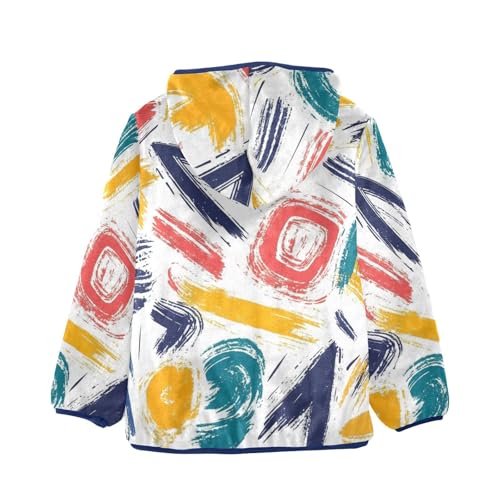 Doodle Spiral Arrow Shapes Girls Fleece Jacket Girls Fall Jacket Girls Zip Up Hoodie Girls Sherpa Jacket 2-10T2