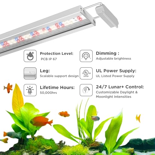 Image of Finnex Stingray 3 Aquarium LED Light, 24 /7 Lunar+, Controllable, Extendable Legs (12-16 Inch)