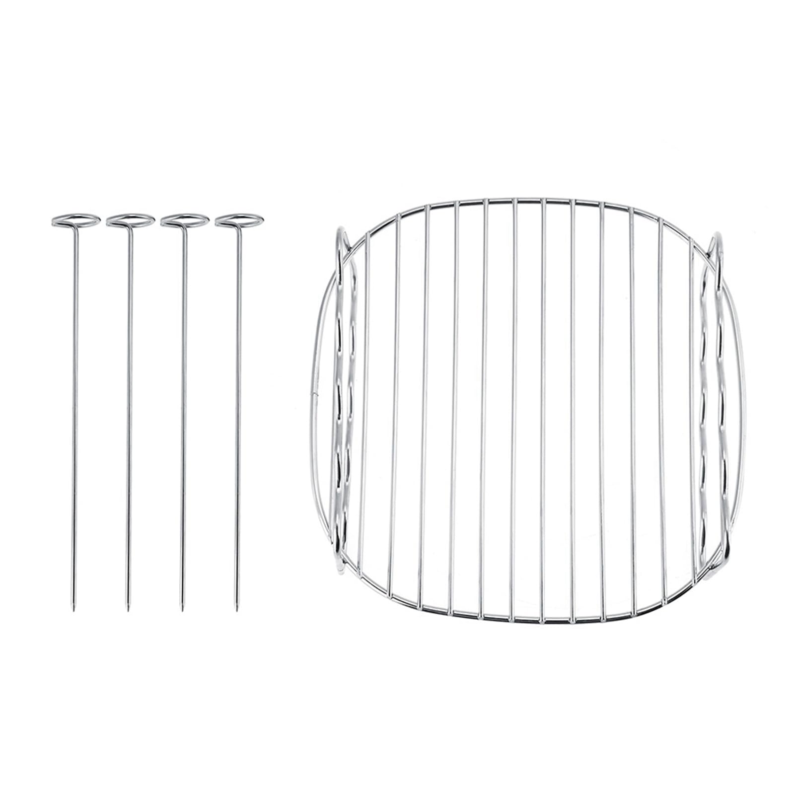 Griglia di ricambio per barbecue, 18 x 18 x 8, spiedini a doppio strato, teglia per friggitrice ad aria
