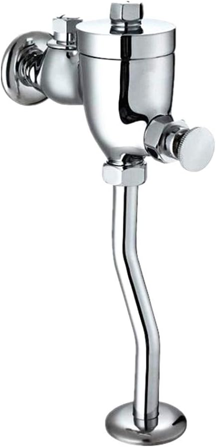 Toilet Brass Button Type Manual Exposed Urinal Flush Meter Valve, Polished Chrome