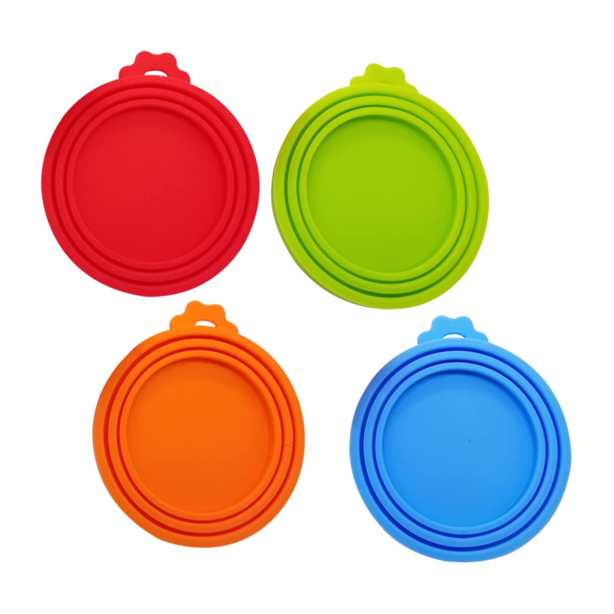 COLLBATH Compact Dog Can Lids Silicone Pet Food Storage Container Covers 4 Pack