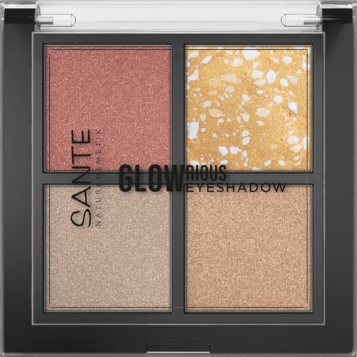 SANTE Naturkosmetik GLOWrious Eyeshadow 01 - hochpigmentierte Farben für einen schimmernden Festival-Look, Lidschatten vegan und tierversuchsfrei - 6g