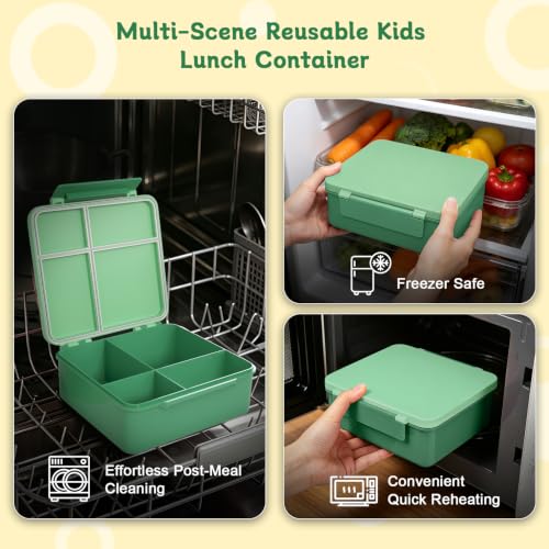 Image of Kids Lunch Box with Lunch Bag Bento (Green)
