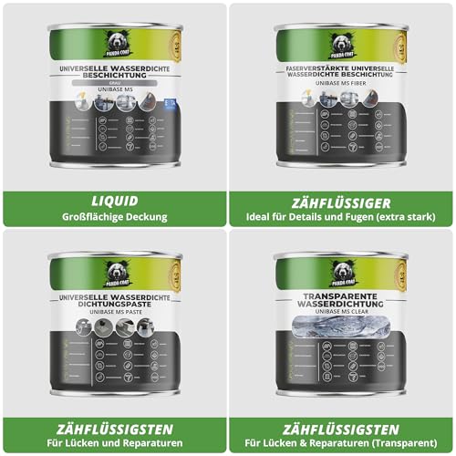 PandaCoat Glasfaserverstärkte Wasserdicht Dichtmasse - Flüssigkunststoff, UV-beständige Dachrinne Abdichten Faserdichtmasse - Balkone, Beton, Holz, Kunsts - Dach & Wohnwagen Abdichtung (1 kg)