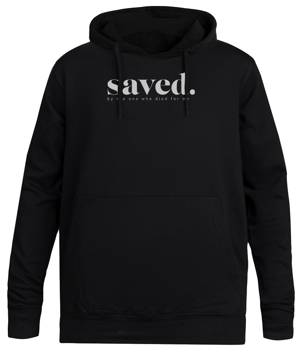 Guardado por Jesús Dios Sudadera con Capucha Negra Unisex Sin Género Unisex Black Hoodie Men Women