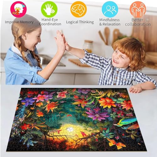 HUADADA Jigsaw Puzzles for Adults 1000 Piece Jigsaw Puzzles for Adults Challenging Game Puzzles with Letters on Back - Flowers and Birds - image 4