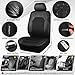 CAR PASS Leather and 3D Air Mesh Universal Fit Car Seat Covers, for Sedans,Trucks,Suvs,Airbag Compatible,Zipper Design and Reserved Opening Holes for Headrest(Full Set, Black and Black)
