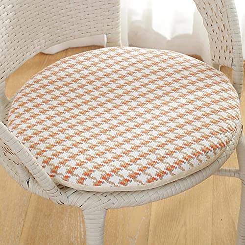 Waigg Kii Sitzkissen für Esszimmerstühle, rund, rutschfest, für Terrasse, Büro, Garten (40 x 40 cm, orange) Cover