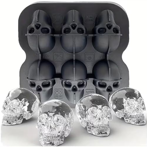 Molde de silicona para cubitos 3D calavera miniatura 1