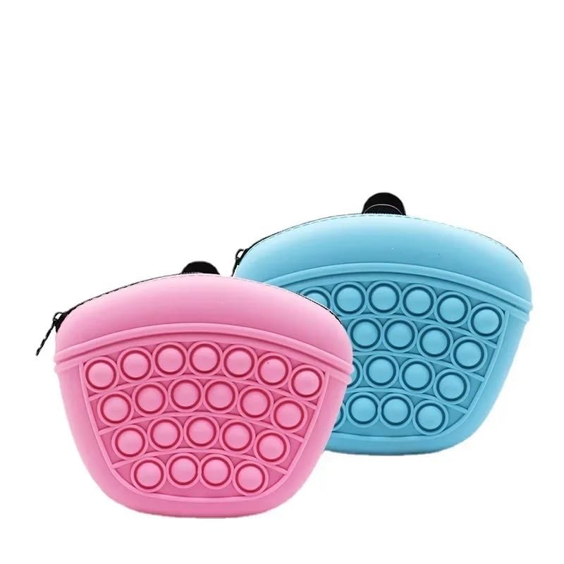 Pochette de dressage pour chien avec grande capacité - Sac banane portable pour récompenses de chien - Idéal pour la marche, le dressage et la randonnée - Couleur rose