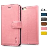 iPhone 6S Plus Case, Labato Genuine Leather Wallet Folio Flip Case Cover Magnetic Stand Function with Card Slots/ Cash Compartment for Apple iPhone 6 Plus/ 6S Plus 5.5