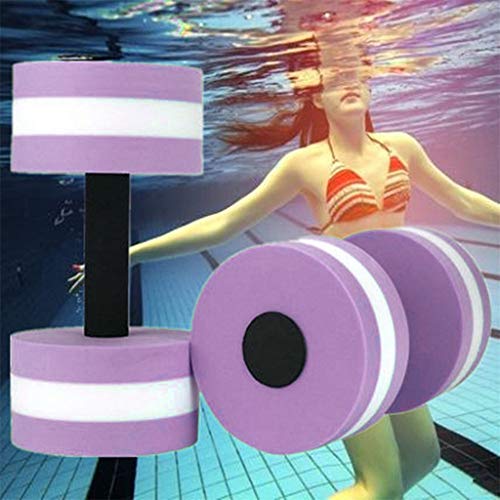 1 Pair Water Dumbbells, Water Aerobics Equipment Foam Dumbbells Pool Water Aqua Fitness Hand Bar Exercises Equipment For Weight Loss (Purple) #TOP1