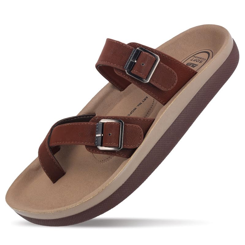 Image of Walkaroo Men's Comfortable Sandals|Adjustable Buckle Straps, Soft Cushion Footbed, Anti-Skid Textured Sole|Daily Wear, Casual Wear, Travel, Daily Wear, Casual Wear, Travel, office wear sandals- WGP53398