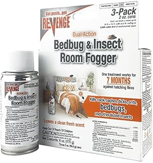 Revenge Dual Action Bedbug & Insect Room Fogger, Pack of 3 Long Lasting Protection Against Fleas, Ticks, Cockroaches, Ants