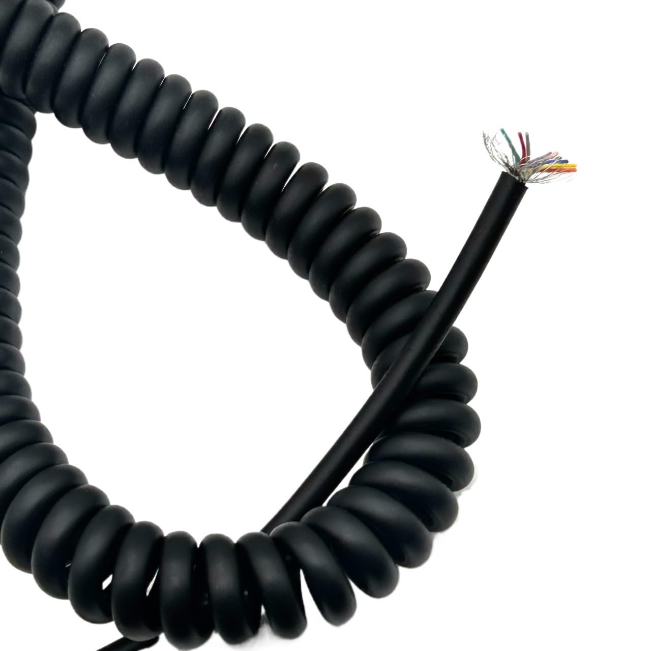 Cable para auricular de teléfono fijo Cable de resorte telescópico 26AWG, 15 núcleos, alambre espiral blindado 0,15mm², 1-15m(Stretch 10 Meters)