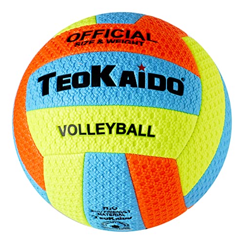 CUCUBA Volleyball/Beach Volleyball Water Volleyball Training or Match Size 5 (Multi-Colour), Blue,Multicolor,Orange
