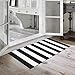 Seavish Black and White Striped Rug, 23.6