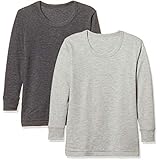 [ガロー] 男児ジュニア長袖インナー 2枚組 裏起毛 491935 グレー・濃いグレー 日本 150 (日本サイズ150 相当)