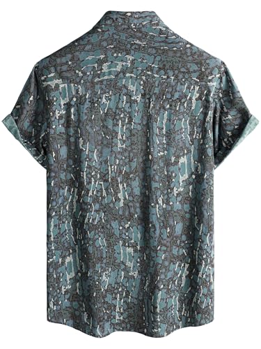 Image of JOTOOK Mens Hawaiian Shirt Short Sleeve Button Down Tropical Shirts Casual Floral Summer Beach Shirt