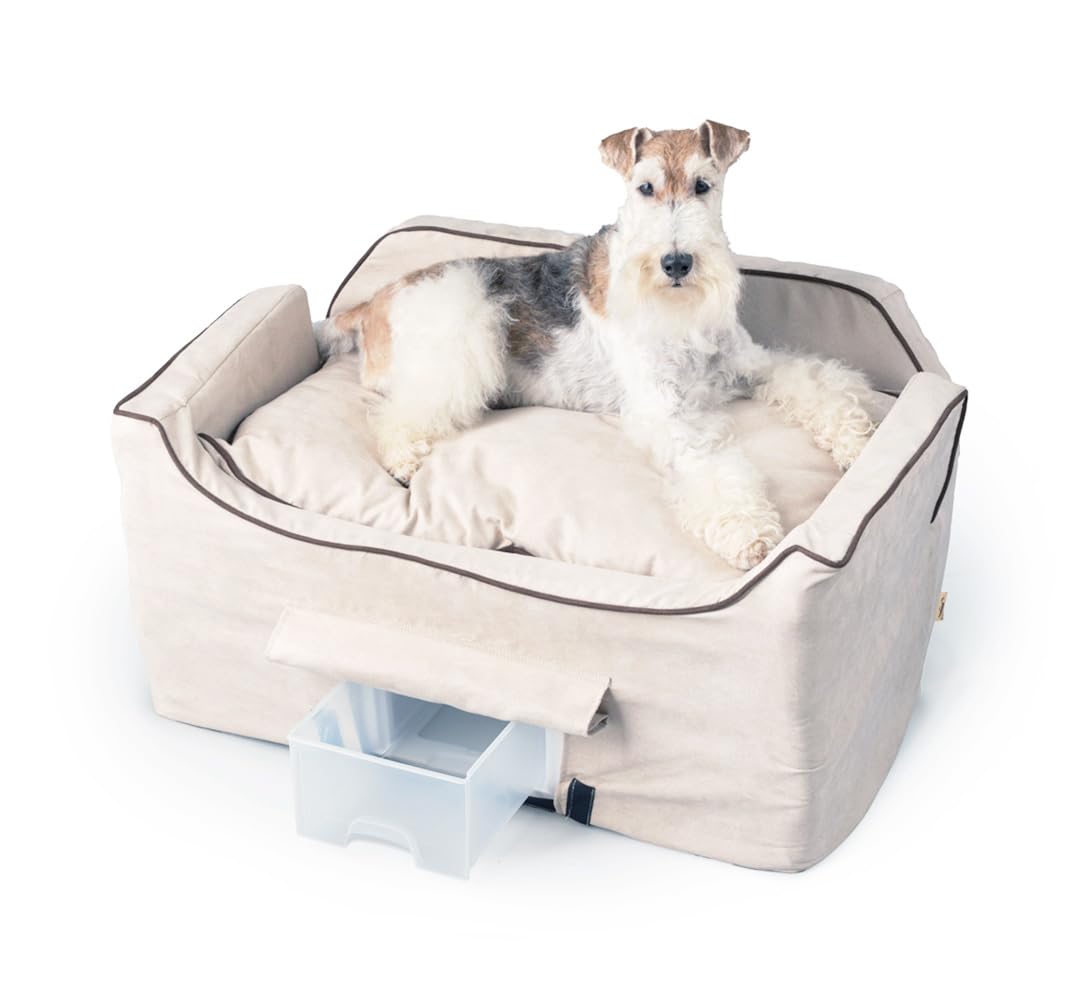 Snoozer Luxury Lookout Pet Car Seat, Large Luxury II, Buckskin with Java