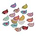 Mahaohao 100Pcs Mixed Random Bird Shape 2 Holes Wood Wooden Painting Buttons for Sewing Crafting ...