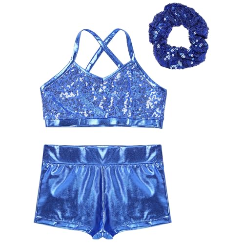 Loyan Girls' Activewear Crop Top with Shorts 2 Piece Active Set Gymnastics Leotard Dance Outfit Sports Workout2