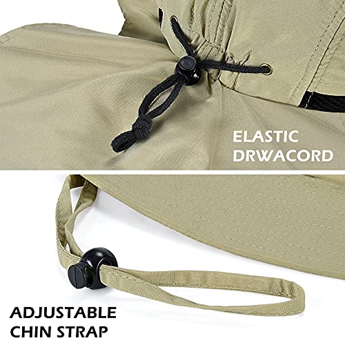 Image of Solaris Sun Hat with Neck Flap, UPF 50 Sun Protection Lightweight Sun Cap for Men Women, Wide Brim Hat for Fishing Hiking